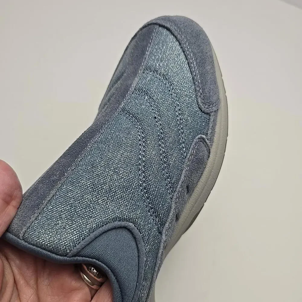 Easy Spirit Traveltime Clogs Blue Leather, Metallic Shimmer - Size 12M